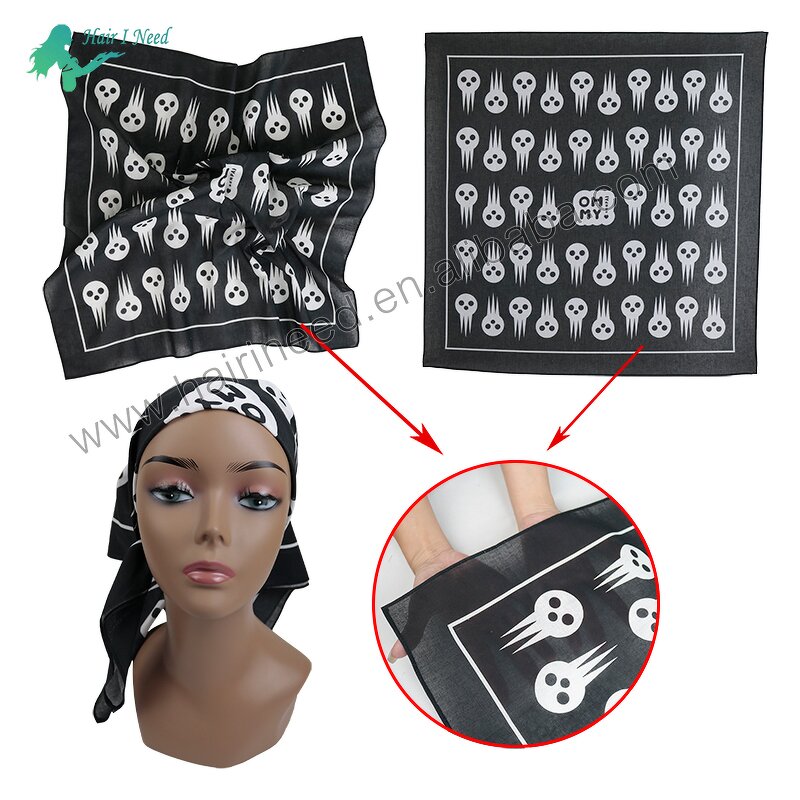Cycling Headwear - Wholesale Custom Silk Head Scarves Magic Wrap Square Bandana