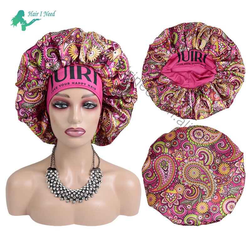 Sleep Cap Manufacturer - Elastic Wide Soft Band Women Silk Satin Hair Bonnet