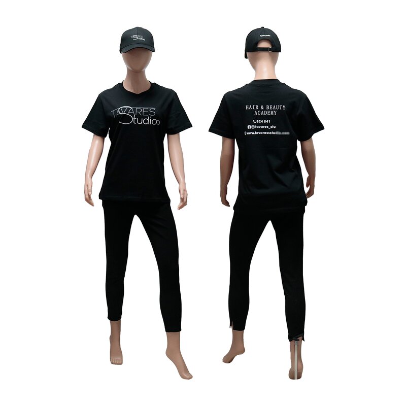 T-Shirt - Low MOQ Custom Pure Cotton Hair Salon Working Short Sleeve Unisex