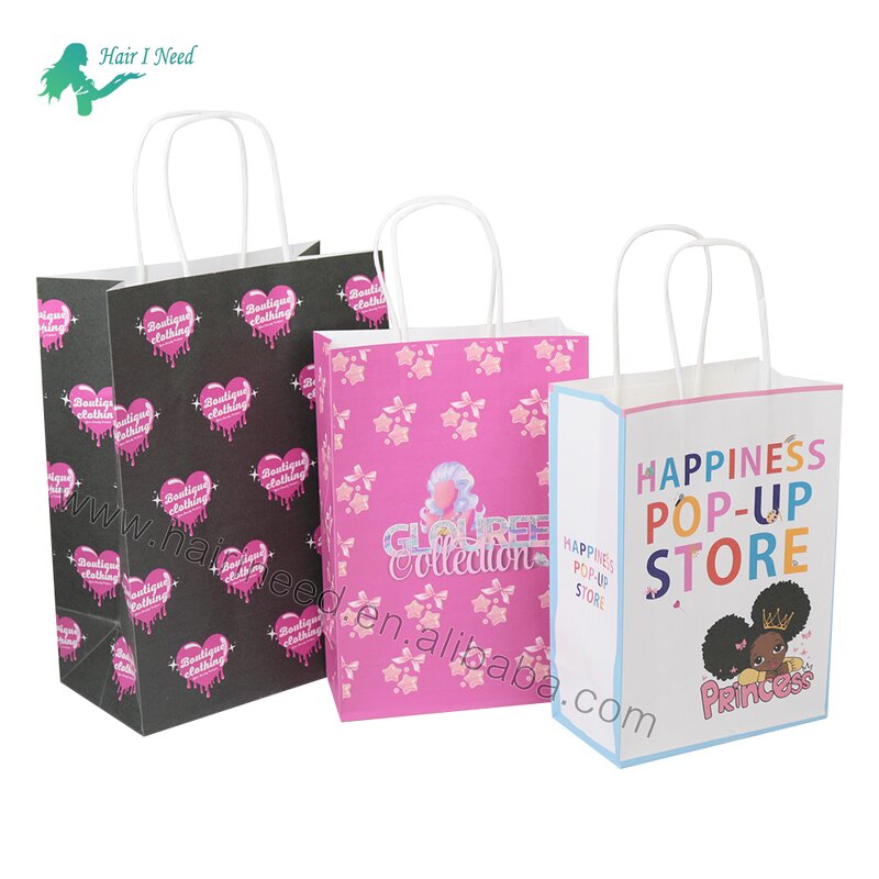 Kraft Paper Bag - Customized Luxury Colorful Printed Tote Reusable with Handle