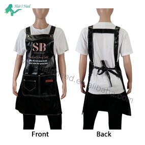 Apron - Household Cleaning PU Custom Logo Print Beauty Salon Waterproof Kitchen