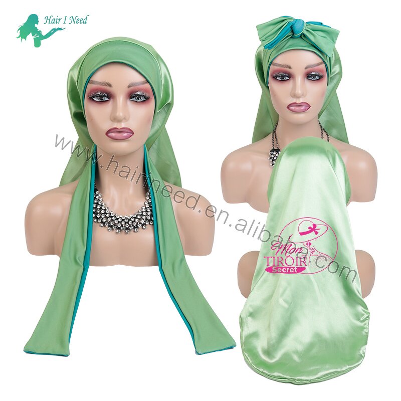 Satin Bonnet - Wholesale Luxurious Large Silk Long Bonnet for Sleeping