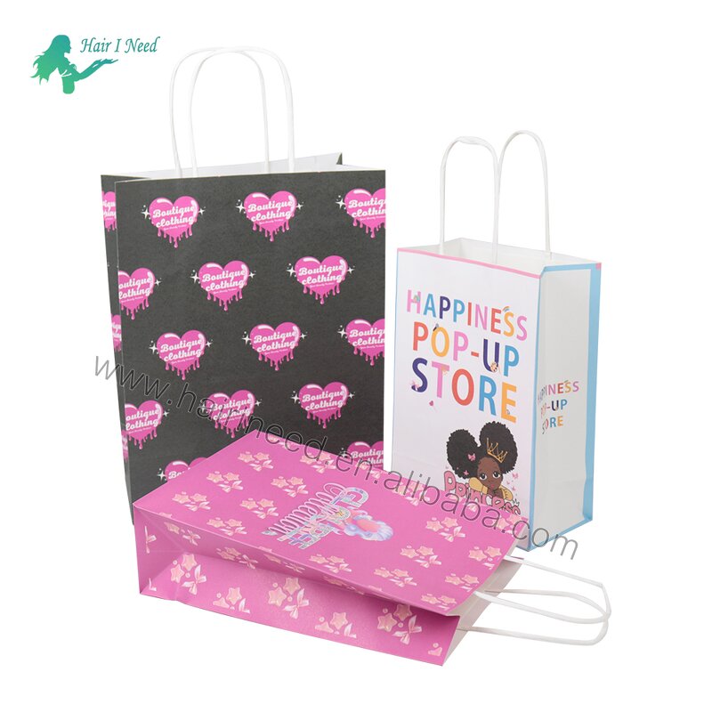 Kraft Paper Bag - Customized Luxury Colorful Printed Tote Reusable with Handle