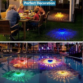 Color Changing Fish Pattern RGB Solar Swimming Pool Light - IP67 Decoration
