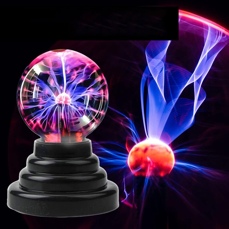 Plasma Ball Light 3 Inch Touch Sensitive - Toys Fun Science Mini Lamp