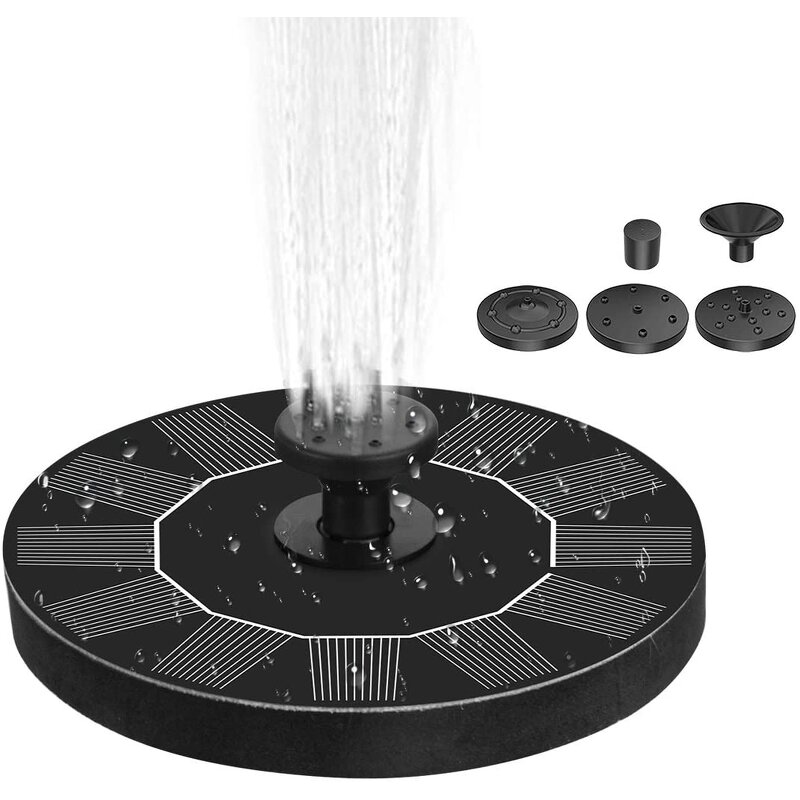Solar Bird Bath Fountain Pump - Solar Fountain with Nozzle Free Standing