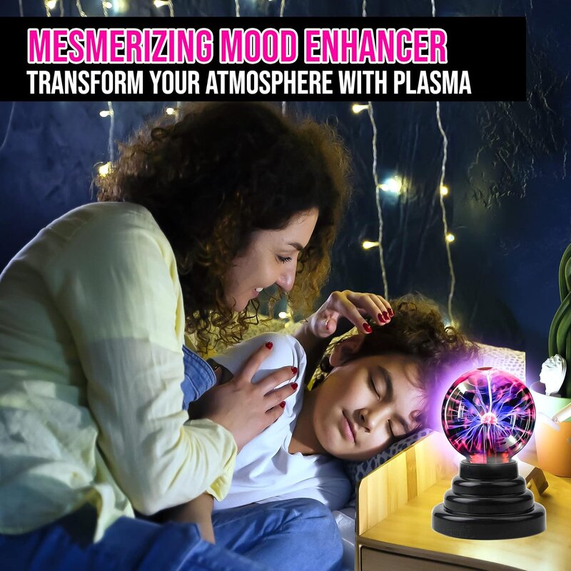 3 Inch Plasma Ball Lamp Touch Sensitive - Novelty Nebula Sphere Globe
