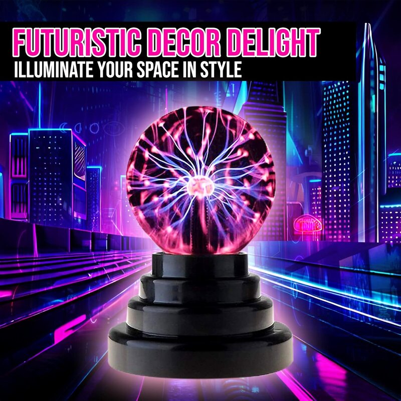 3 Inch Plasma Ball Lamp Touch Sensitive - Novelty Nebula Sphere Globe