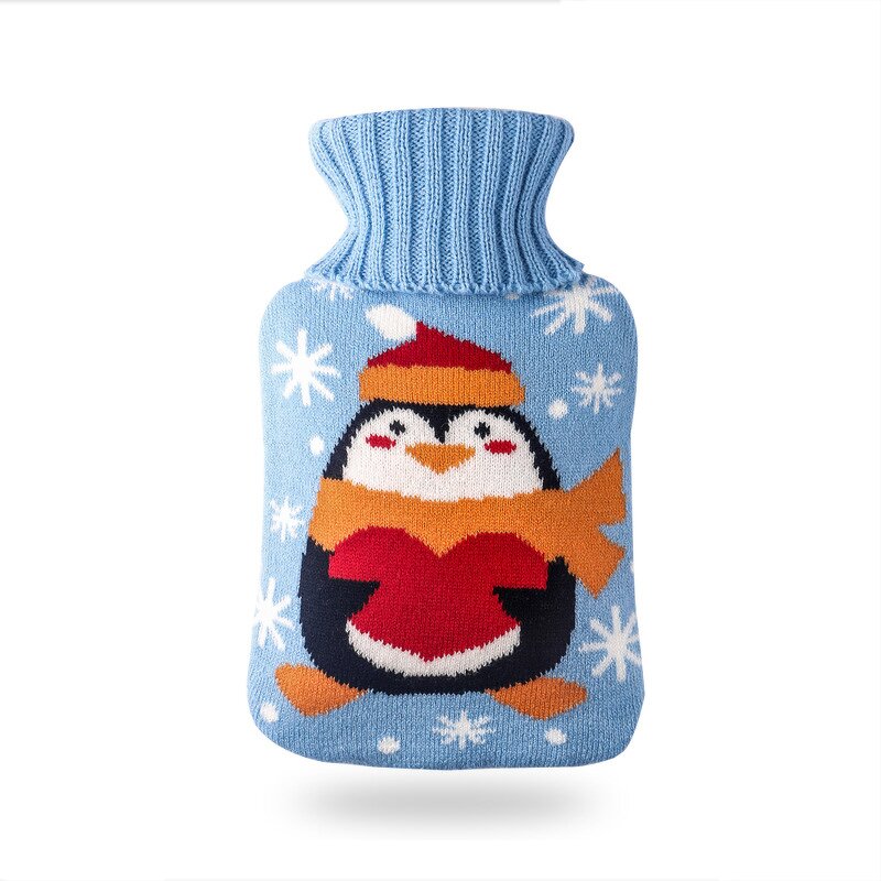 Silicone Portable Hot Water Bottle - Hot Water Bag with Knit Cover