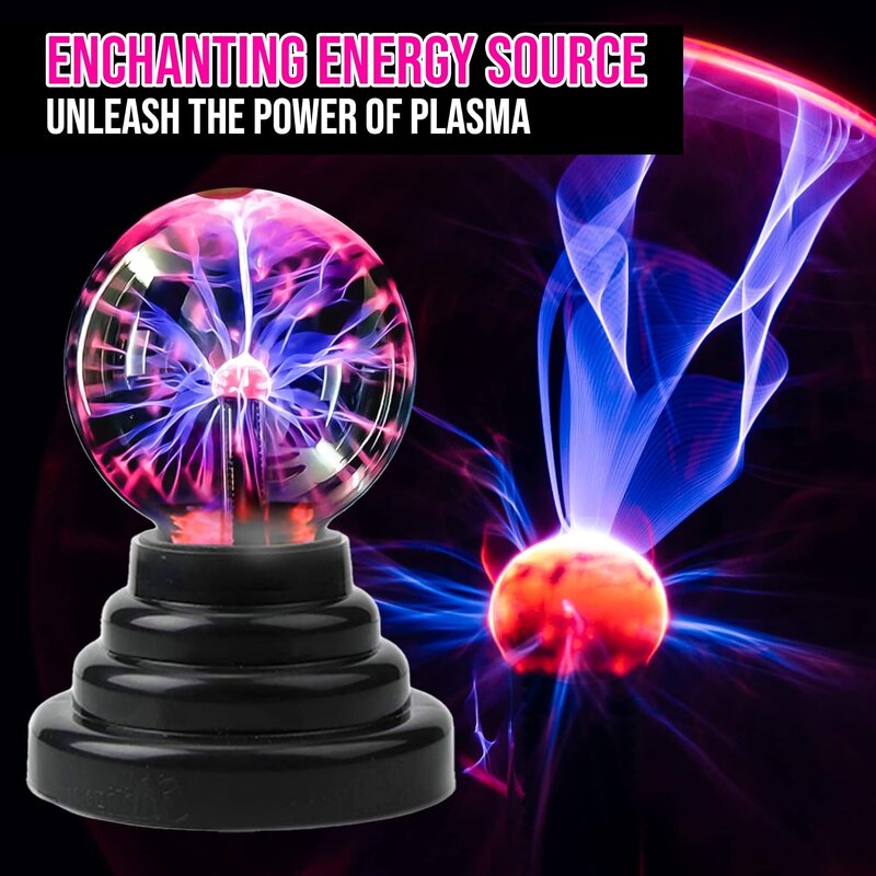 3 Inch Plasma Ball Lamp Touch Sensitive - Novelty Nebula Sphere Globe