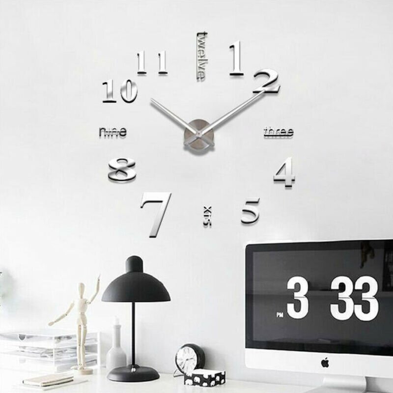 Large 3D Frameless Single-sided Modern Silent Living Room Wall Clock - Manufacturer