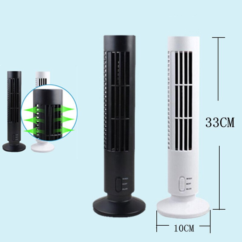 Vertical Bladeless Fan with 2 Speeds - USB Desktop Air Fan Mini Cooling