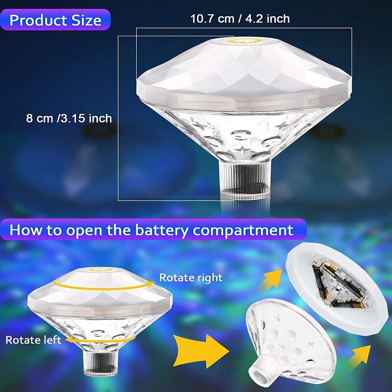 7 Modes Ornament Bathtub Pond Decor - Underwater Waterproof Lighting