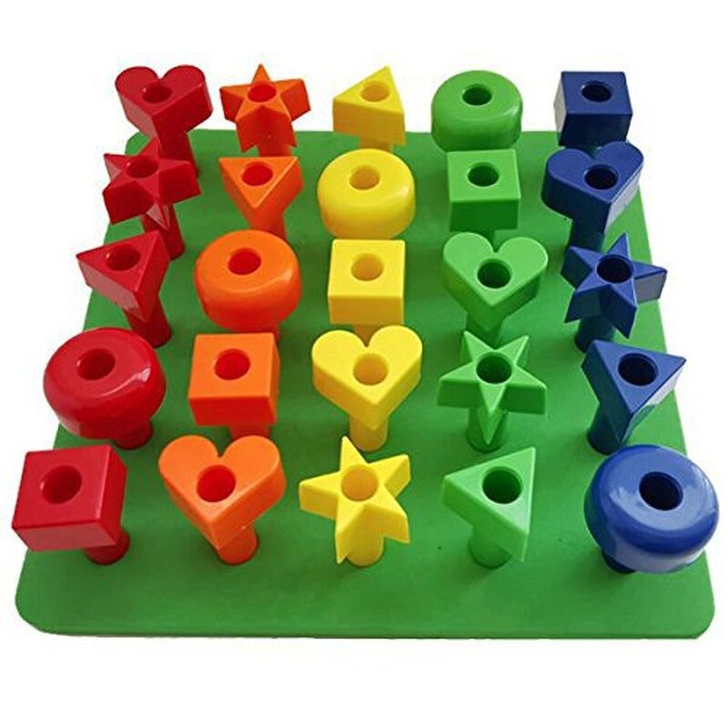 Peg Board Sensory Toys - Montessori Toy for Toddlers Fine Motor Skills