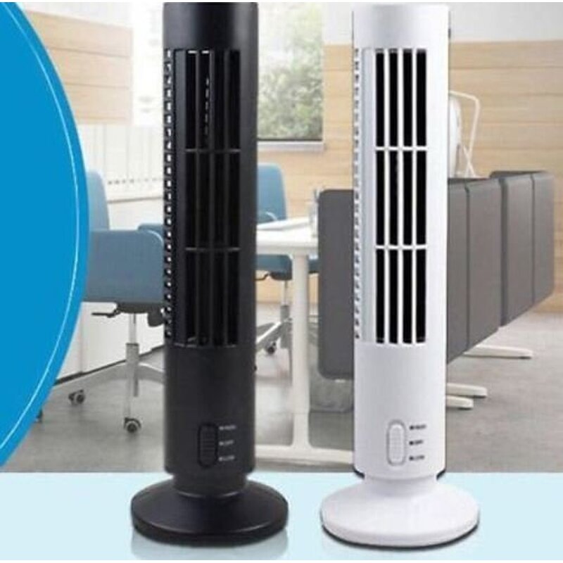 Vertical Bladeless Fan with 2 Speeds - USB Desktop Air Fan Mini Cooling