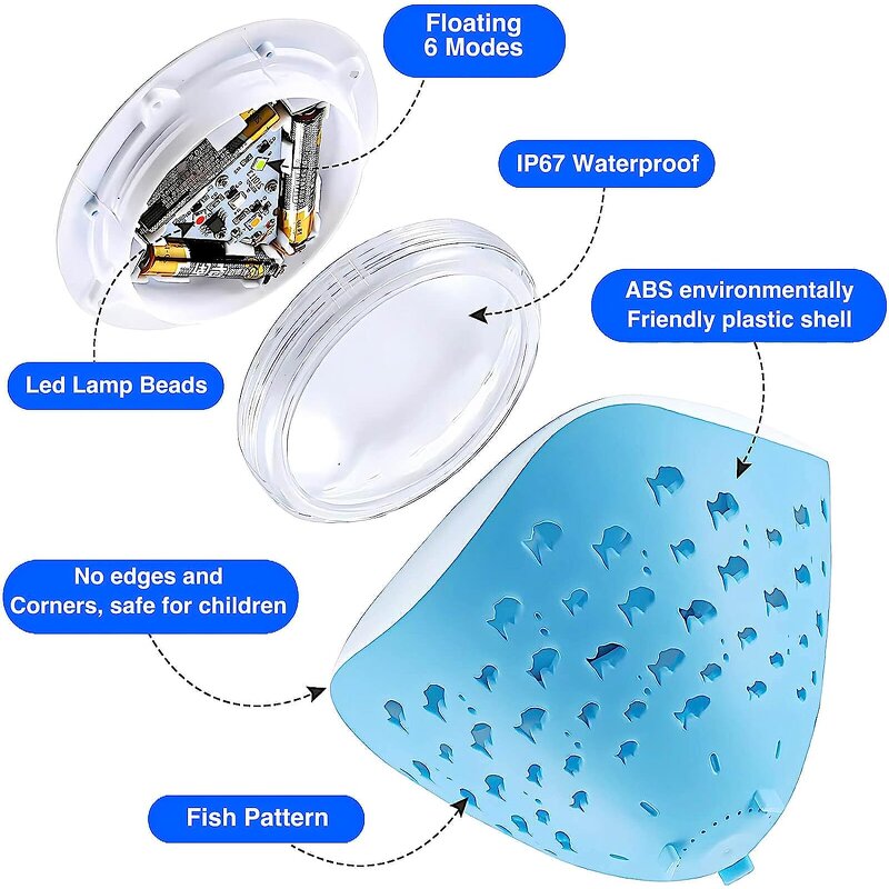 RGB LED Swimming Pool Lights - Atmospheric Party Floating Pool Lights Waterproof