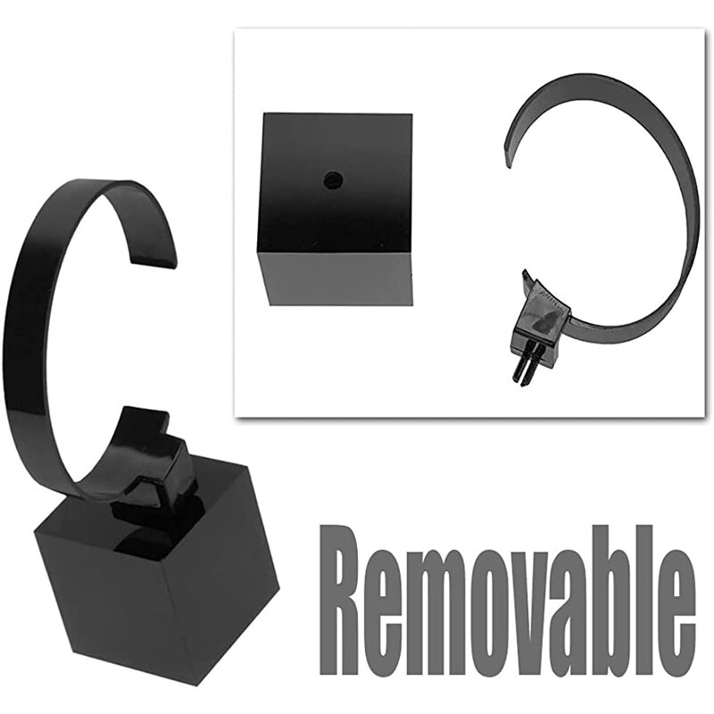Watch Display Stand - Acrylic Organizer Holder Removable for Watch Bracelet Black
