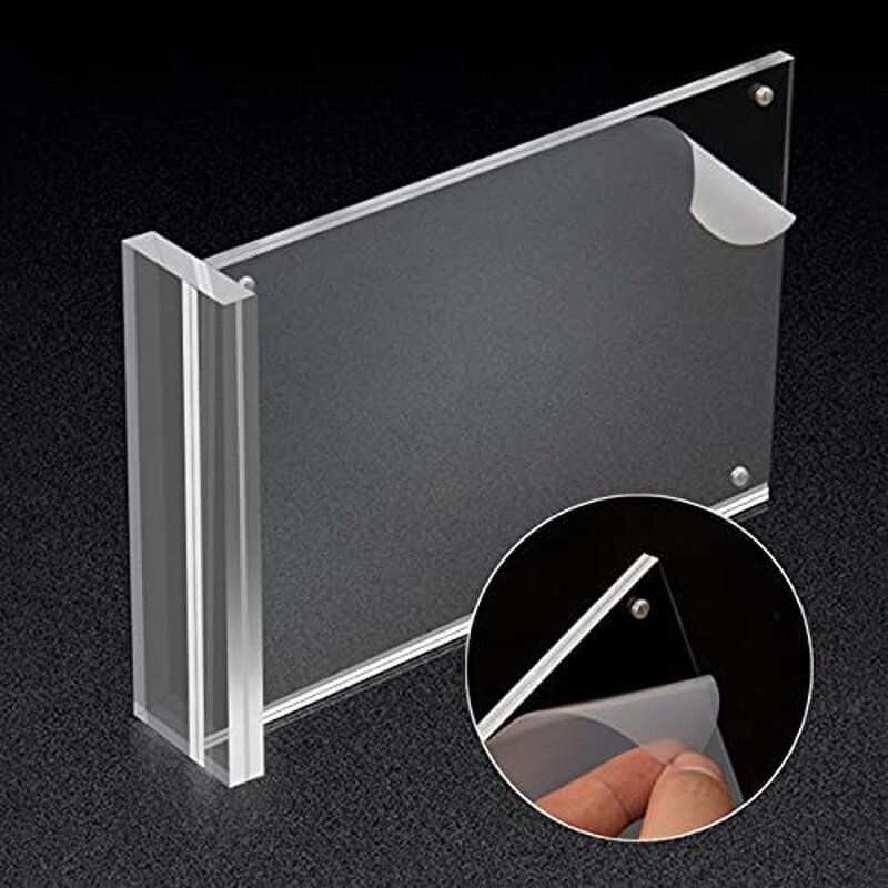 Menu Stand - Tabletop T Shape Photo Frame Sign Double Sided Clear Acrylic Resin