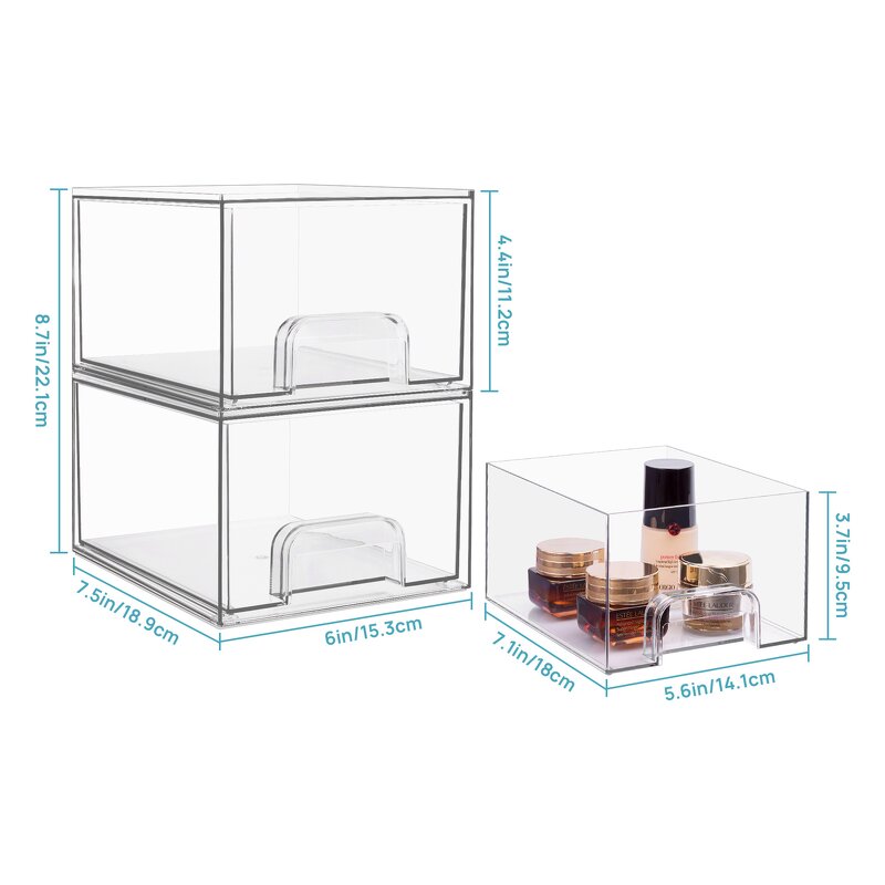 Storage Box - Hot-Selling Multi-Functional Drawer Type Pet Material Stackable Makeup Organizer
