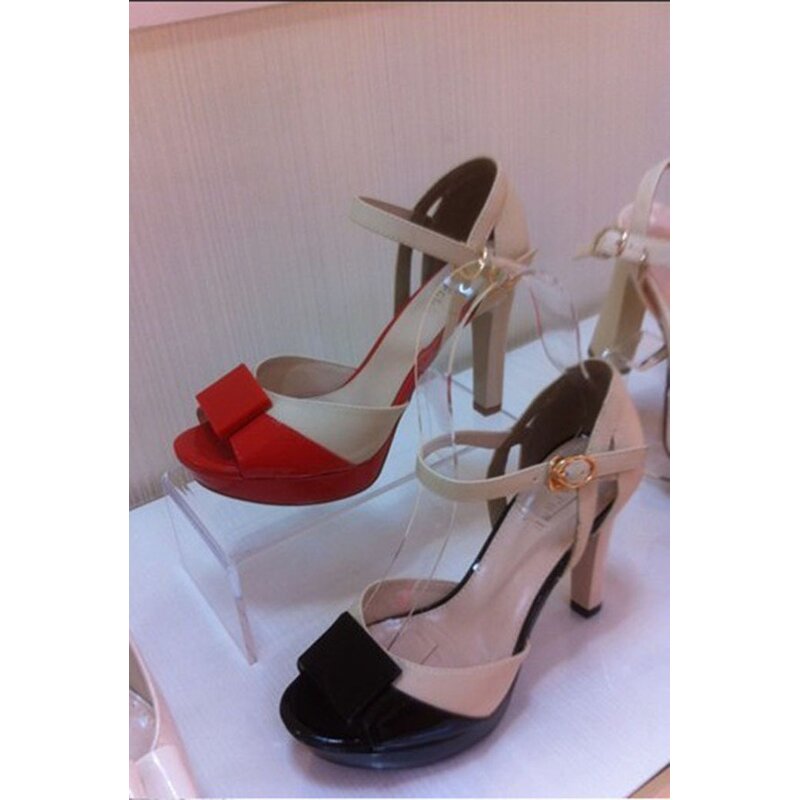 Shoe Display Holder - Custom Multi Tiers Clear Acrylic Single High Heel Rack Stand