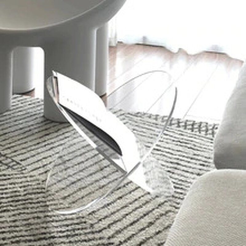 Bookshelf - Blue Acrylic Magazine Holder Minimalist Modern Home