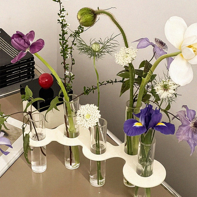 Vase Manufacturer - Modern Wabi-Sabi Molecular Test Tube Hydroponic Acrylic Minimalist