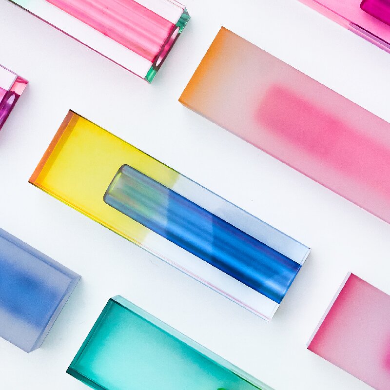 Vase - Square Column Frosted Glass Living Room Hydroponics Modern Simplicity Acrylic