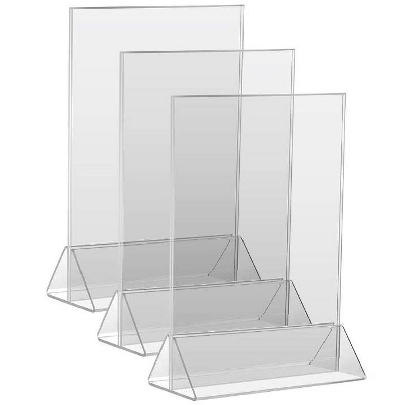 Sign Display Holder - Double Sided Clear Acrylic 4x6 5x7 8.5x11 A5 Plastic Table Menu