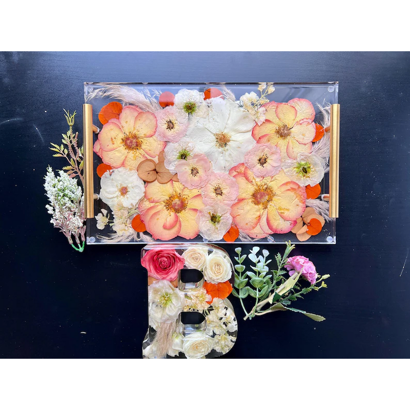 Acrylic Tray - Rectangle for Wedding Flower Preservation Bridal Bouquet Pressed Frame
