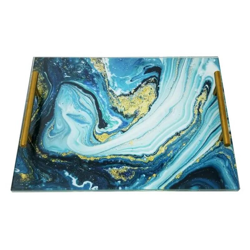 Serving Tray - Factory Lucite Challah with Brass Handles Acrylic Jewish with Printing