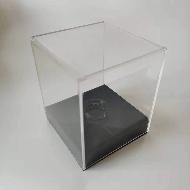 Golf Ball Display Box - Custom Size Clear Acrylic with Black Base