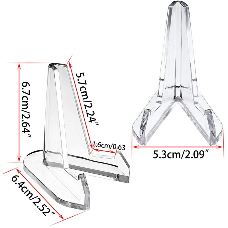 Easel Stands - 12 Packs Acrylic Clear Mini for Displaying Coins Pocket Watches Capsules