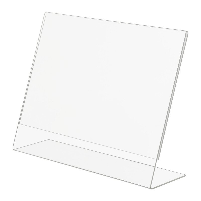 Menu Stand - Clear Acrylic Table Slanted Display Sign with/without Business Card Holder