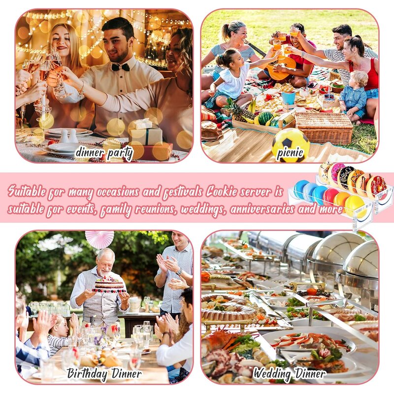 Cake Stand - Customizable Simple Acrylic 6 PCS Pop Riser Display Trays for Store Wedding