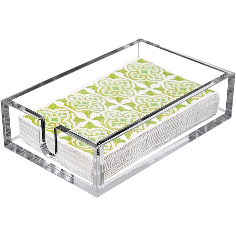 Napkin Holder - Craft Acrylic Guest Towel Clear Bathroom Paper Hand Towels Storage Tray