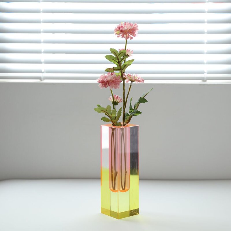 Flower Vase - Creative Simple Pluggable Dry Flower Hydroponic Nordic Acrylic Color