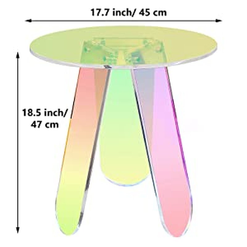 Coffee Table - BSCI Factory Acrylic Rainbow Iridescent End Table Modern Accent TV
