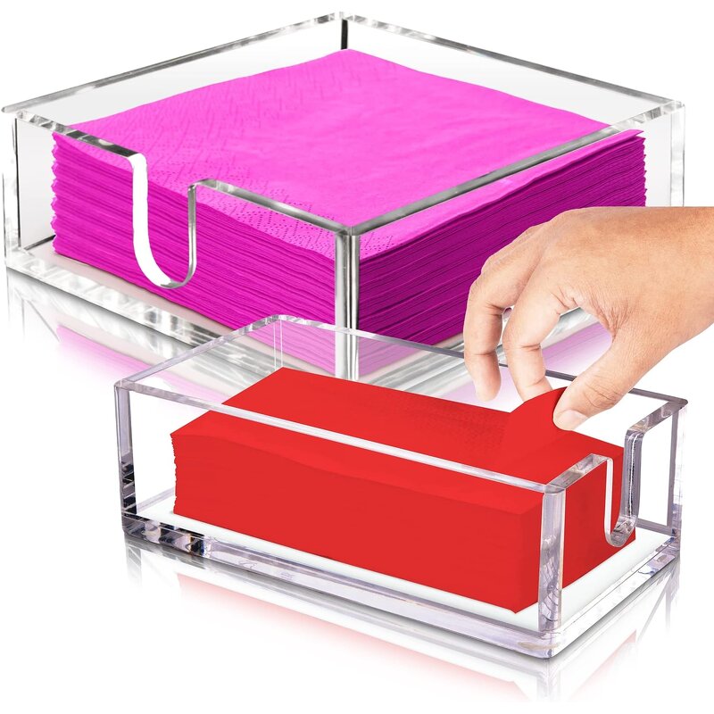 Napkin Holder - Craft Acrylic Guest Towel Clear Bathroom Paper Hand Towels Storage Tray