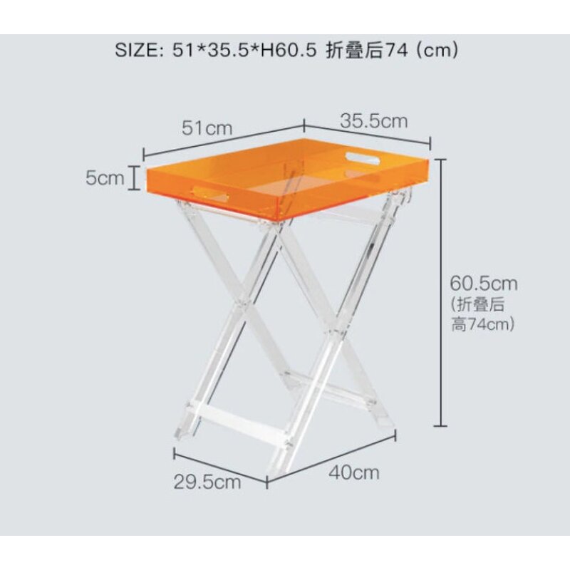 Side Table - Acrylic Bedside Stand Breakfast Coffee Stool Storage Shelves Home Decor