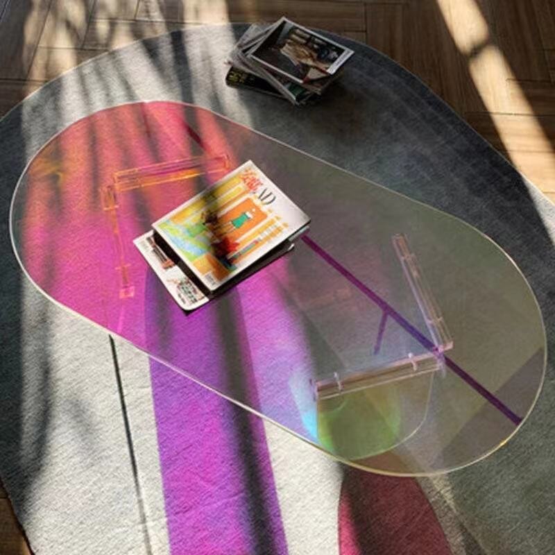 Acrylic Table - Round Colorful Newest Low Price Iridescent Rainbow