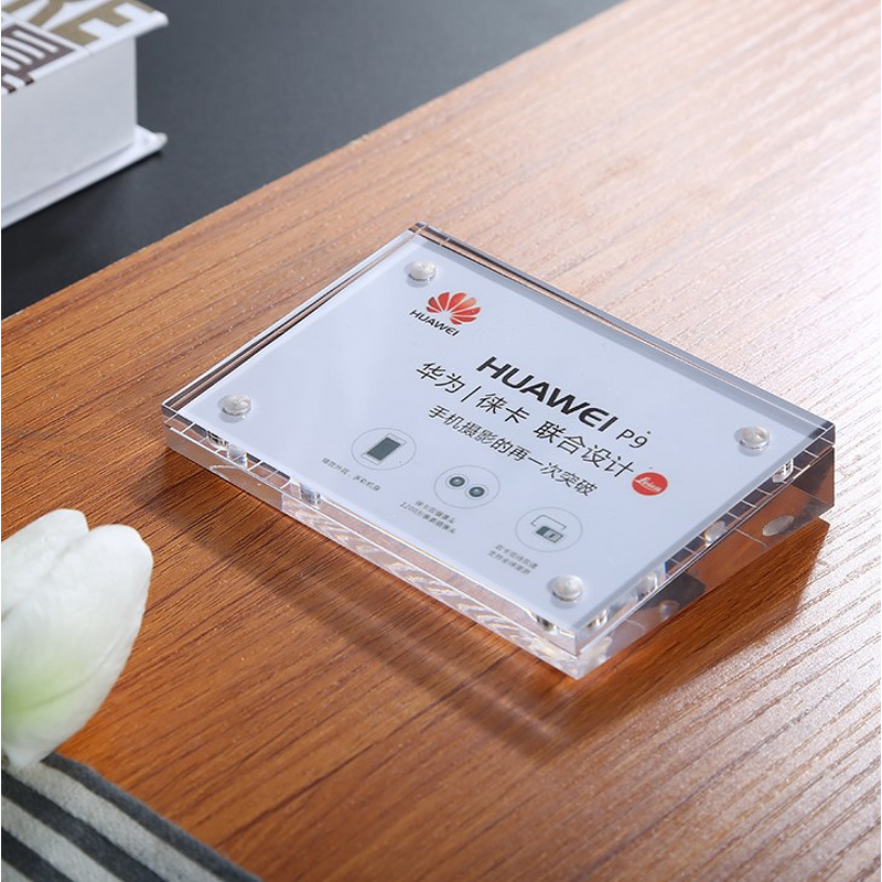 Magnetic Desk Display Stand - Low Price Acrylic Block Custom Magnetic Sign Holder