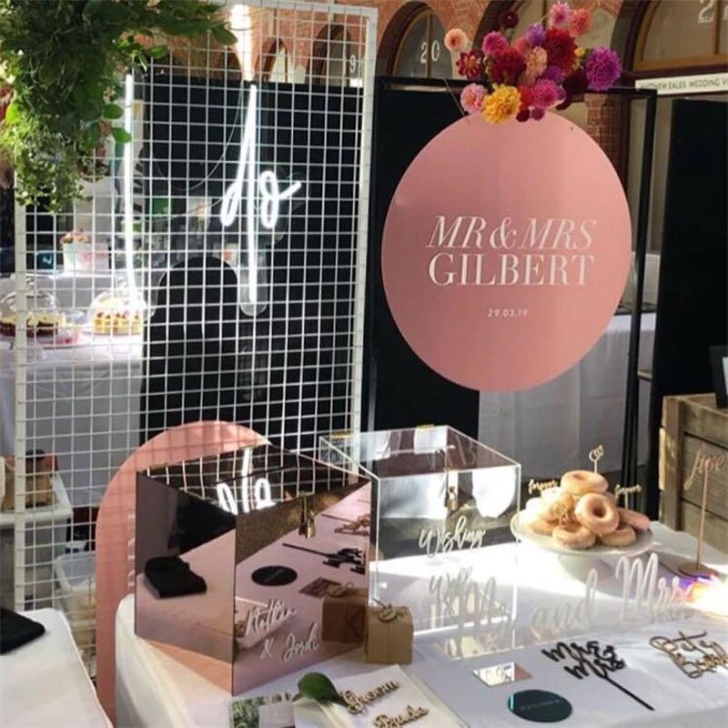 Wedding Card Money Box - FREE Name Customised Rose Gold Acrylic Charity Donation Box