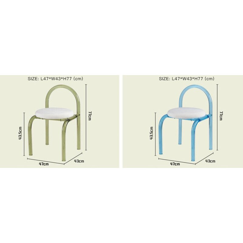 Acrylic Chairs - Nordic High Back Dining Chair Post Modern