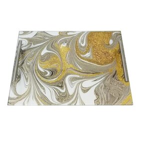 Serving Tray - Factory Lucite Challah with Brass Handles Acrylic Jewish with Printing