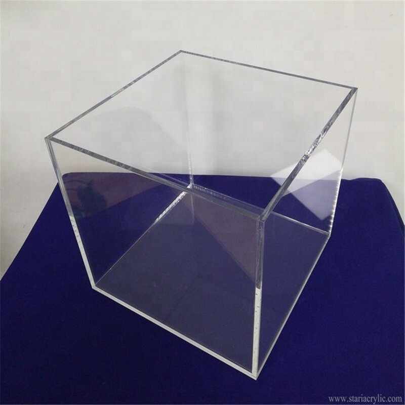 Display Stand - Customed Colored Acrylic Cube Square 5 Sided Box Perspex Tray Holder
