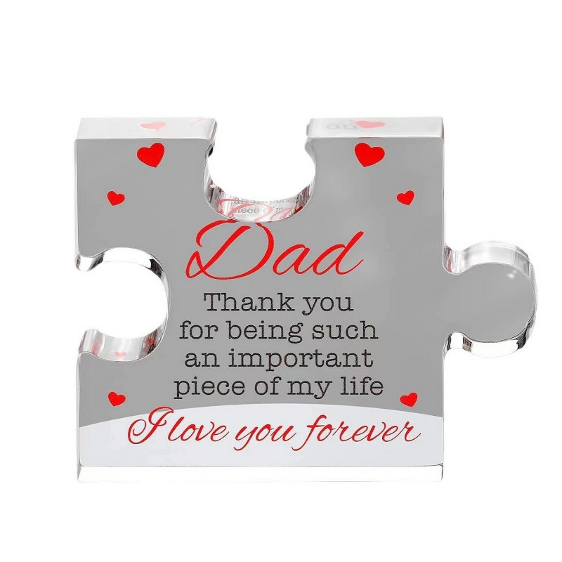 Photo Frame - Acrylic Transparent Puzzle Ornament Novelty Desktop Decoration for Holidays