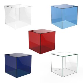 Display Stand - Customed Colored Acrylic Cube Square 5 Sided Box Perspex Tray Holder