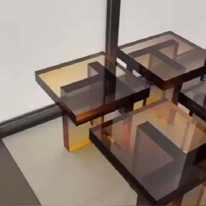 Side Table - Nordic Golden Light Luxury Modern Living Room Sofa Corner Acrylic Gradient