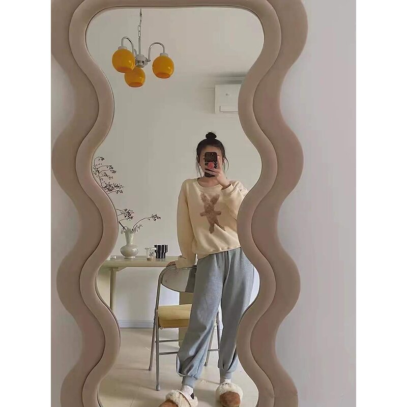 Full Length Mirror - Hot Sale Ins Wave Shape Plastic Frame for Bedroom Living Room