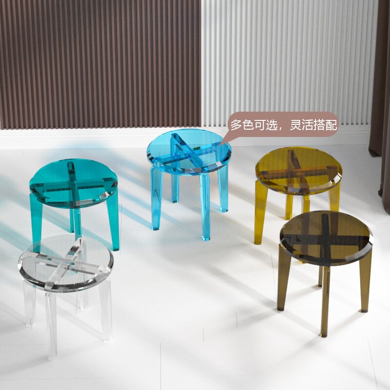 Children's Bench - Small Household Internet Popular Coffee Table Stool Acrylic Transparent